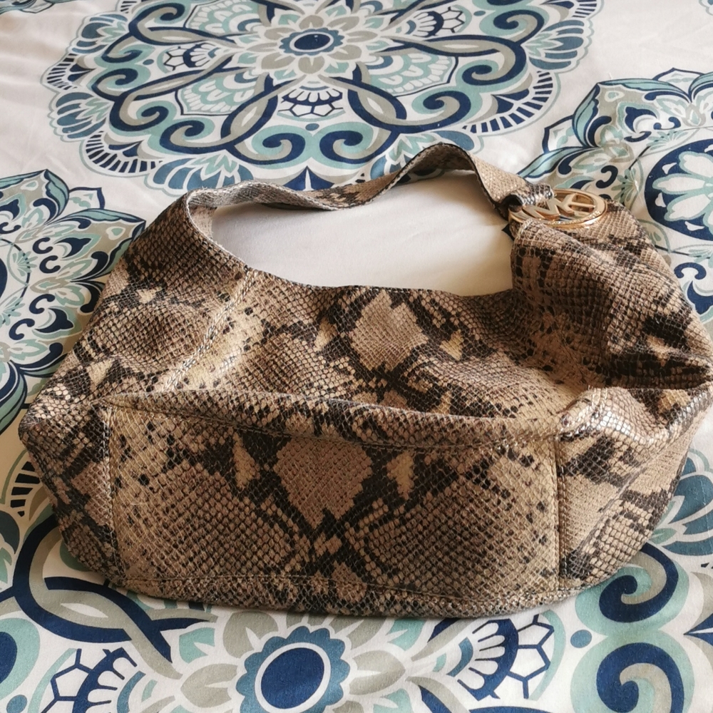 Michael Kors snakeskin large hobo bag